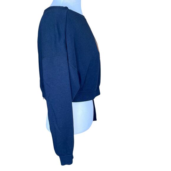 Nike Air Women’s Cropped Sweatshirt w/Metallic Copper Logo & Back Zipper Small - Picture 2 of 8